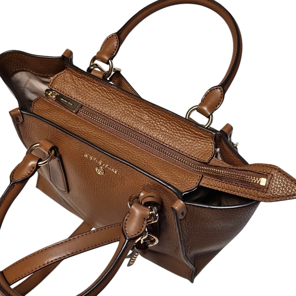 Michael Kors Purse~Satchel Crossbody~Saddle Tan Pebble Leather - Picture 4 of 16